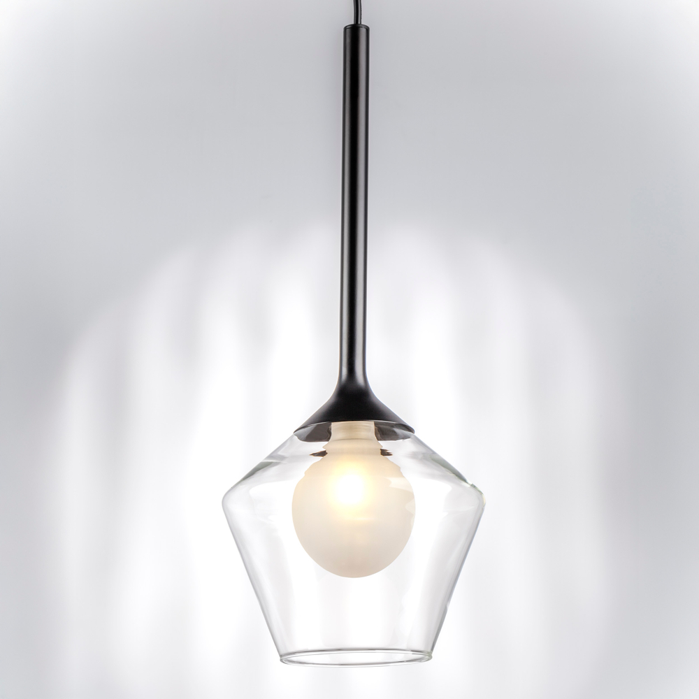 801201 Люстра VETRO 1х6W(led) G9 ЧЕРНЫЙ/ПРОЗРАЧНЫЙ