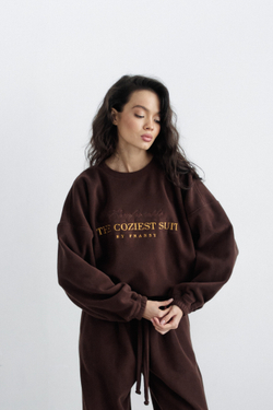 Свитшот THE COZIEST SUIT, шоколад