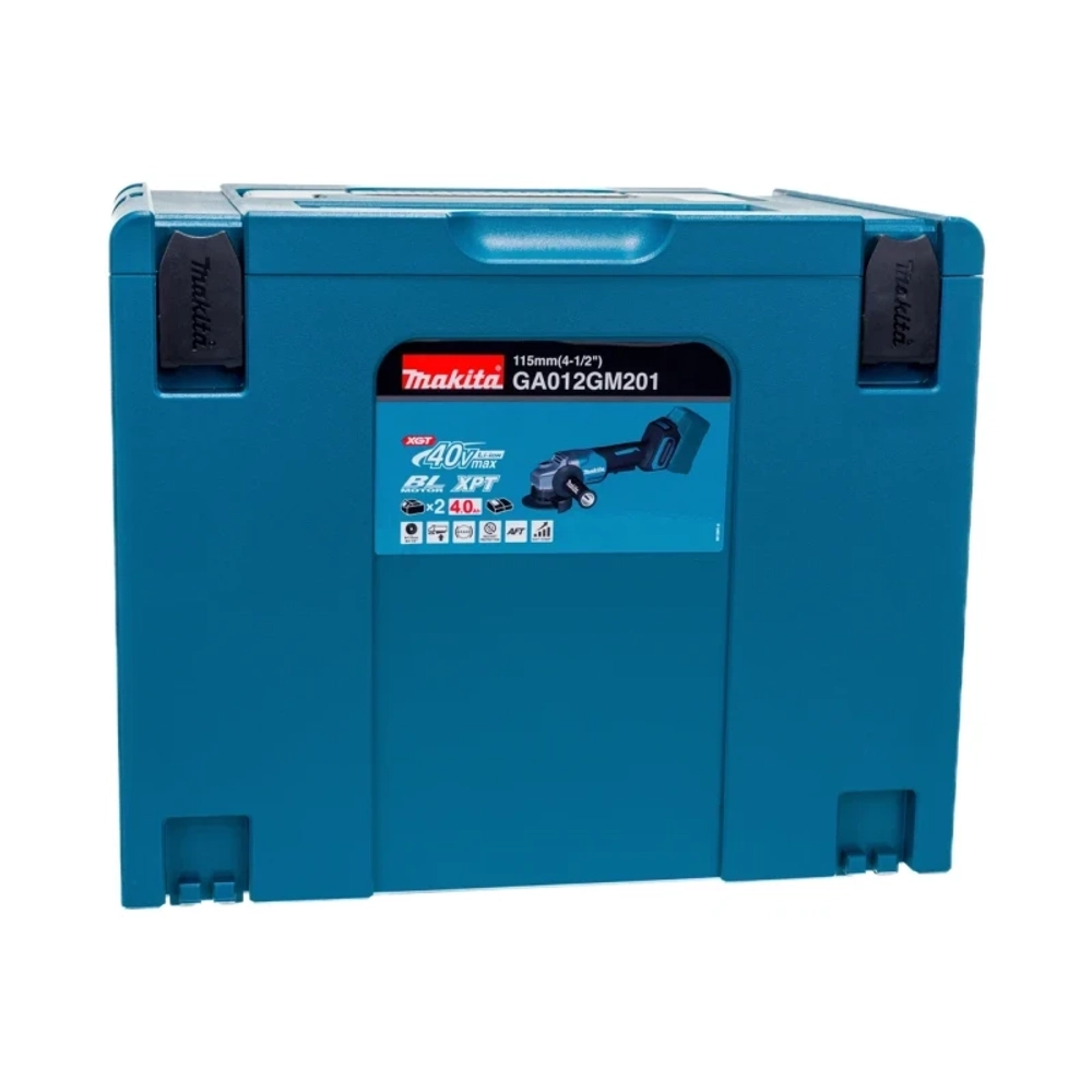 Makita GA012GM201 аккумуляторная ушм (болгарка) (2 x 4 Ач, ЗУ) GA012GM201