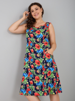 Платье П-012/тсиний-маки