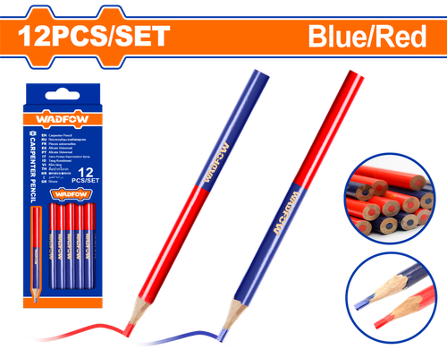 Столярный карандаш (красный/синий) 12 шт (72) WADFOW WMQ2512