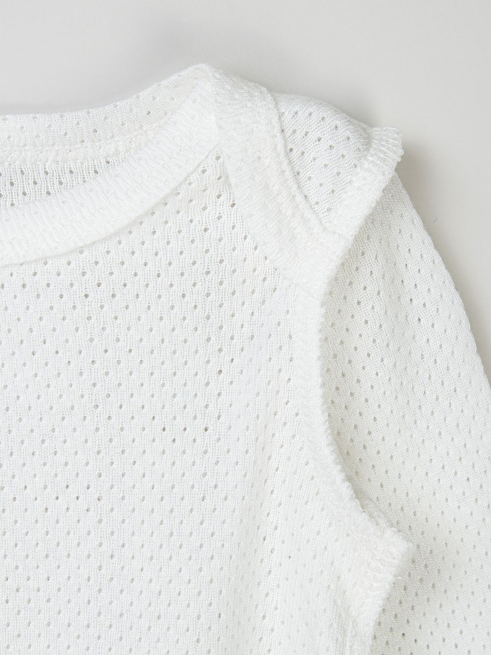 Боди с длинным рукавом "Молоко" из ажурного хлопка 0+