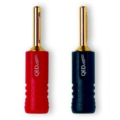QED (QE1810) Airloc ABS Banana 4mm 1 Red 1 Blk Plug, Разъем "Банан" 1 красн 1 черн (пара)