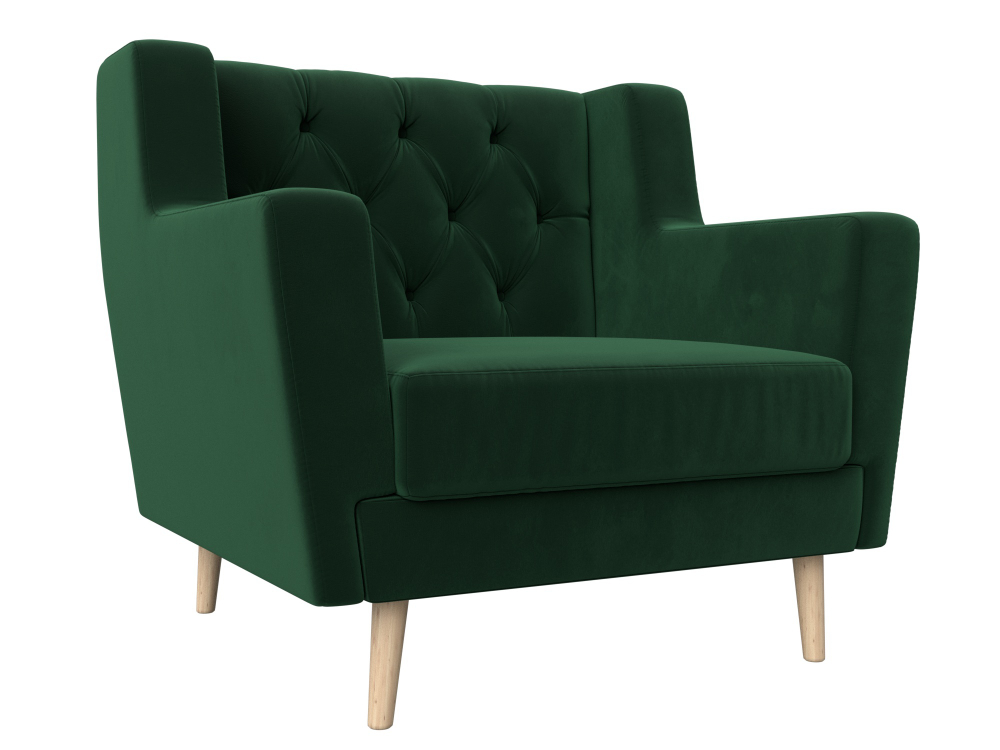 Кресло Брайтон Люкс, Зеленый, Велюр, 108892