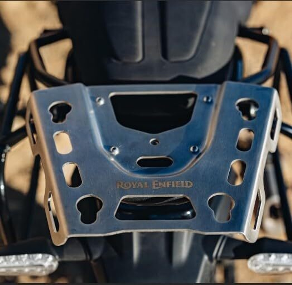 Площадка для центрального кофра Royal Enfield, тип - "Adventure", серебристая, Himalayan 450