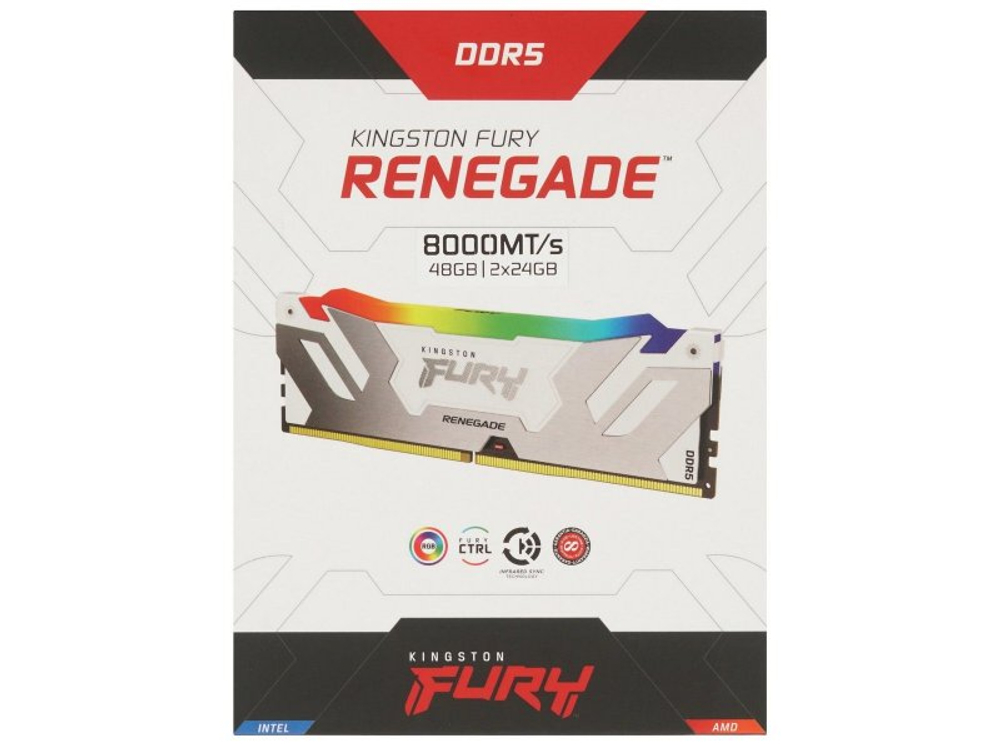 Оперативная память Kingston Fury Renegade KF580C38RWAK2-48, DDR5 2х 48ГБ 8000 МГц, DIMM, RTL