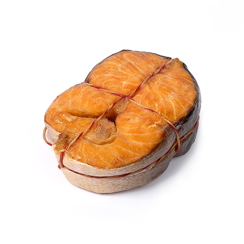 Стейк лосося горячего копчения