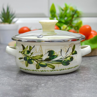 Набор кастрюль 3 предмета (0,5л, 0,8л, 1,2л) эмаль, индукция, Z-80615-01