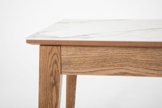 Стол Франк-М (дуб/нога венге/столешница керамика черный мрамор)