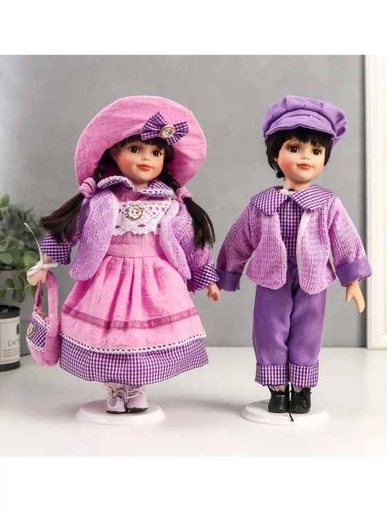 Набор кукол керамических фарфоровых Тася и Миша 30 см