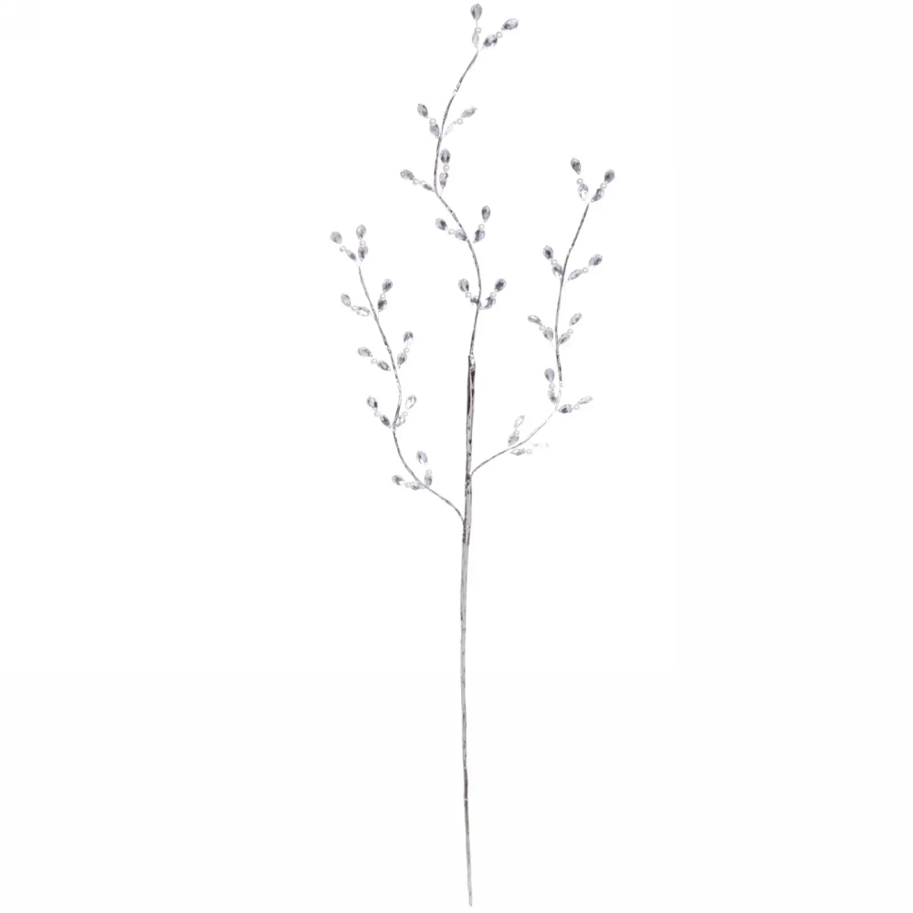 Ветка декоративная «Сказочные блики» 70 см, Серебро