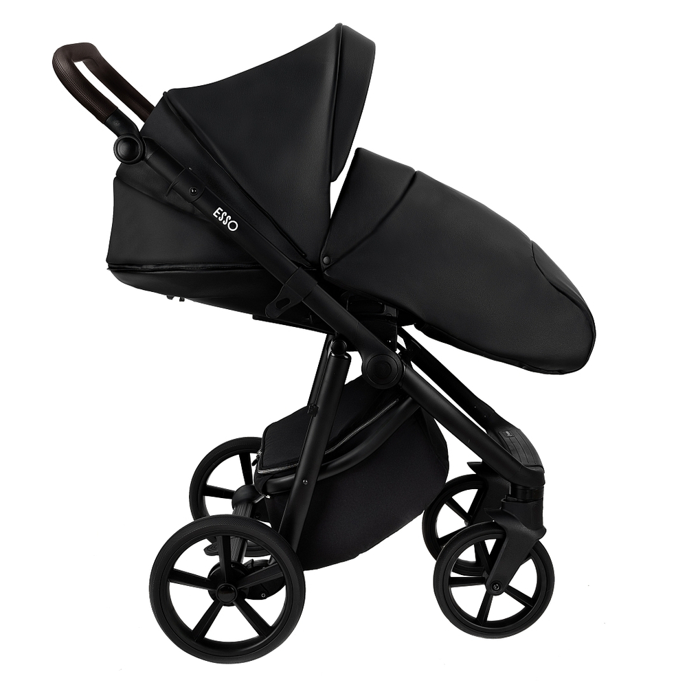 Коляска 2 в 1 Roan Esso Leather, Black / Черный