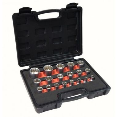 Набор головок ''универсальный профиль" 19 предметов, 1/2" (12гр.) Forsage 4194-9