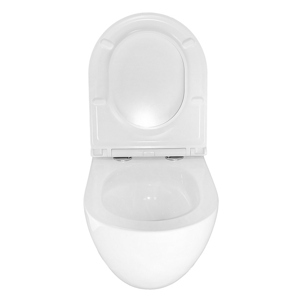 Унитаз подвесной Azario Trevi 495х360х390 безободковый, слив "Скрытое Торнадо", в комплекте с сидением микролифт, белый (AZ-0093UQ3)