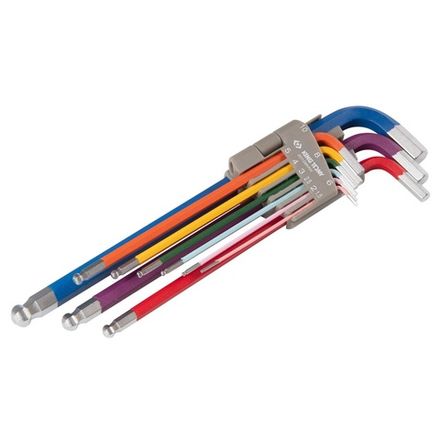 Цена на KING TONY 20109MW Набор Г-образных шестигранников 1,5-10 мм, длинные, с шаровым окончанием, 9 предметов