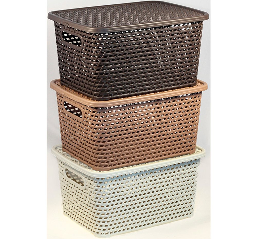 Ящик РОТАНГ с крышкой 4л. 280*185*126мм М2372