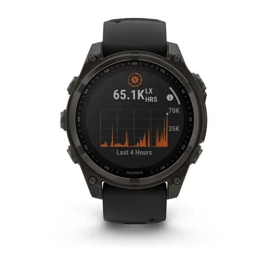 Мультиспортивные GPS часы Garmin Fenix 8 (47 mm) Solar, Sapphire Carbon Gray DLC Titanium with Black/Pebble Gray 010-02906-11