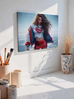 Картина на стену 40 X 50 Девушка супермен