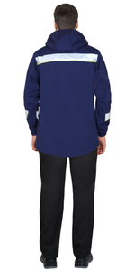 Куртка СИРИУС-АЗОВ синяя с СОП и лимонным кантом, софтшелл, пл 350 г/кв.м