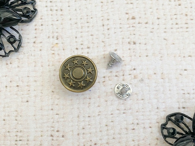 Пуговицы джинсовые, сталь d 1,7 см, антик