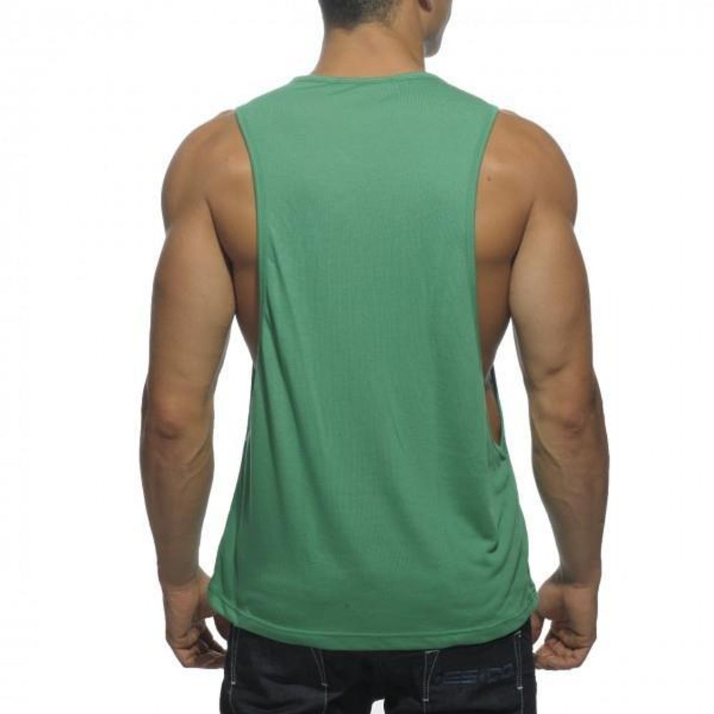 Мужская майка зеленая с желтыми буквами Addicted AD362