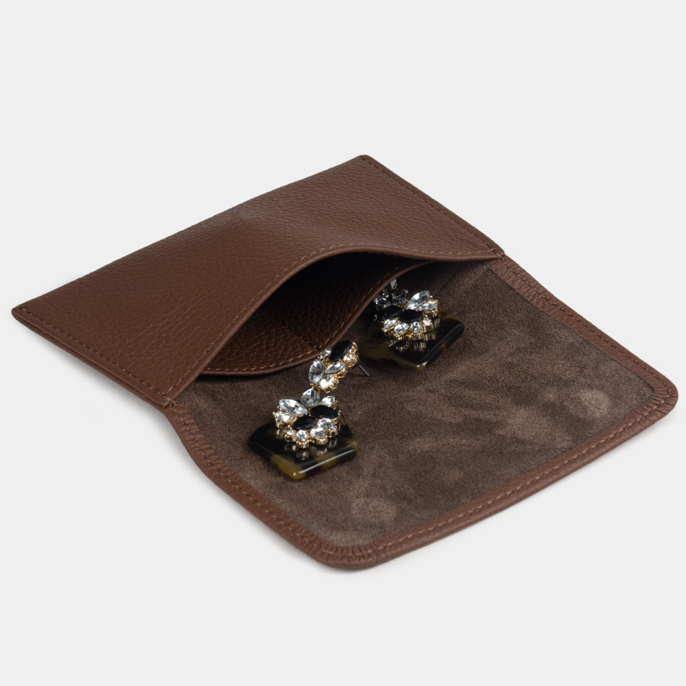Кофр для украшений Medium из кожи теленка, цвета шоколад