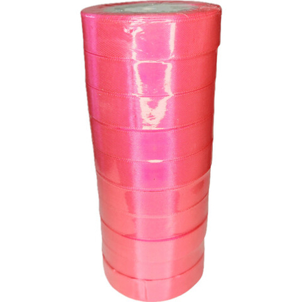 Лента упаковочная атласная 20мм, 22 м фуксия (10шт/уп)