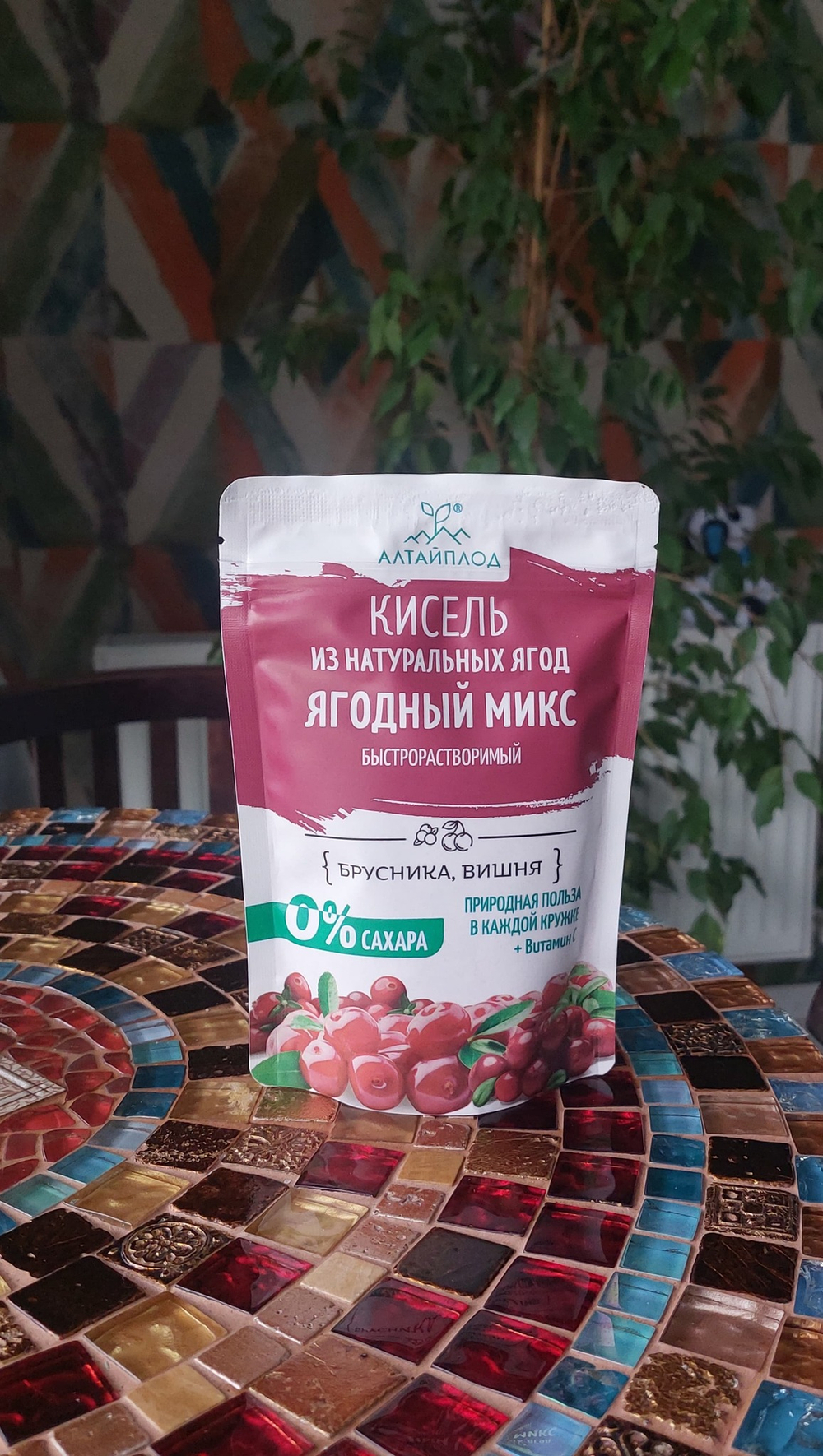 Кисель ЯГОДНЫЙ МИКС с брусникой и вишней. БЕЗ САХАРА, 160гр. АЛТАЙПЛОД