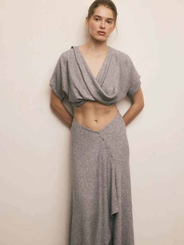 Топ «Essential Crop» серый