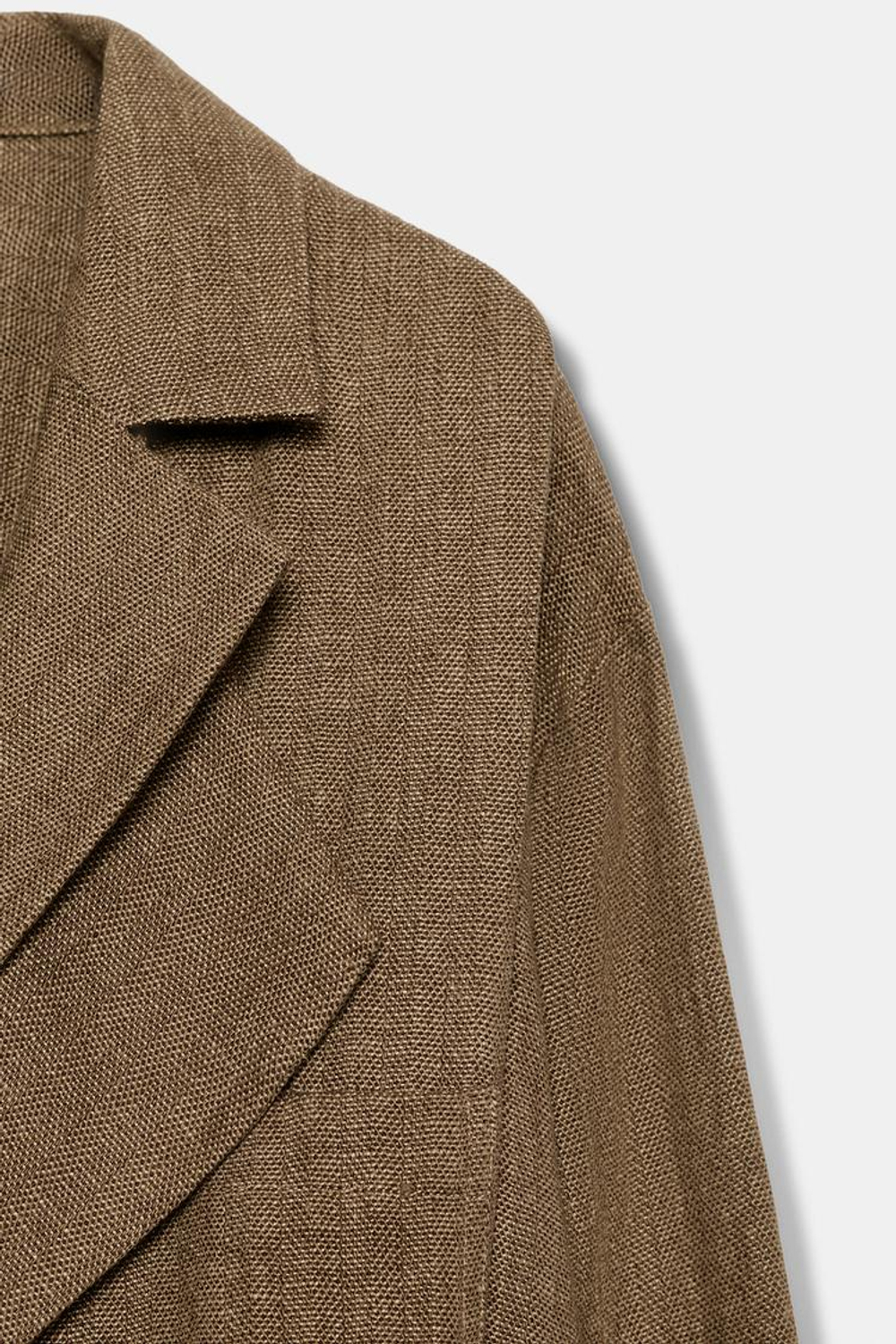 ZARA БОМБЕР ИЗ ЛЬНА С КАРМАНОМ — ZW COLLECTION, СВЕТЛО-КОРИЧНЕВЫЙ