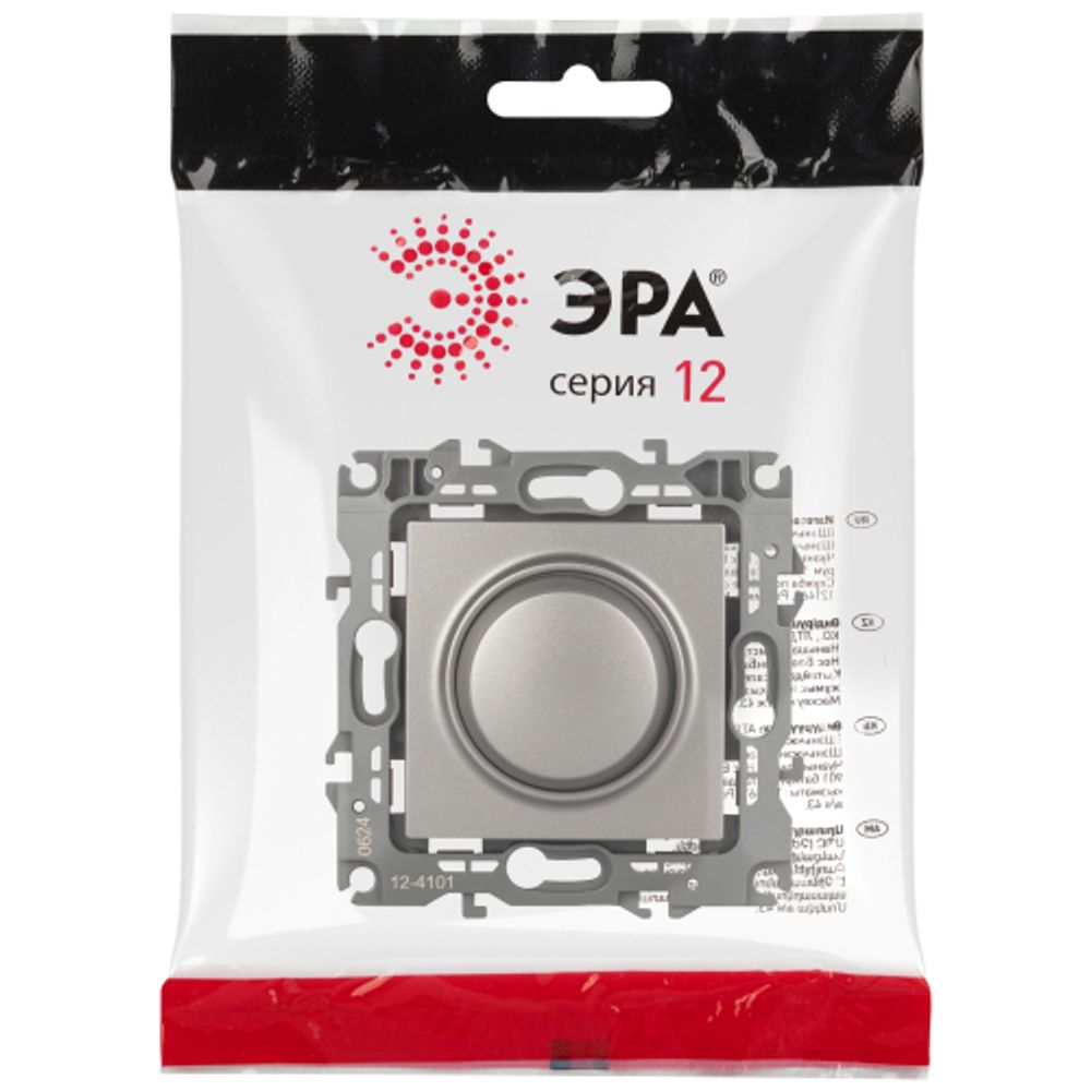 Светорегулятор ЭРА Серия 12 12-4101-16 поворотно-нажимной, 400ВА 230В, титан