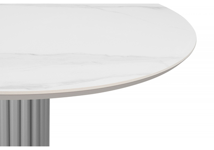Керамический стол Woodville Кэмерон 90 snow white, серый