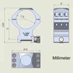 Кольца Vector Optics, D34мм, средние, H35мм, Weaver, 6 винтов (SCTM-53P) на винтах