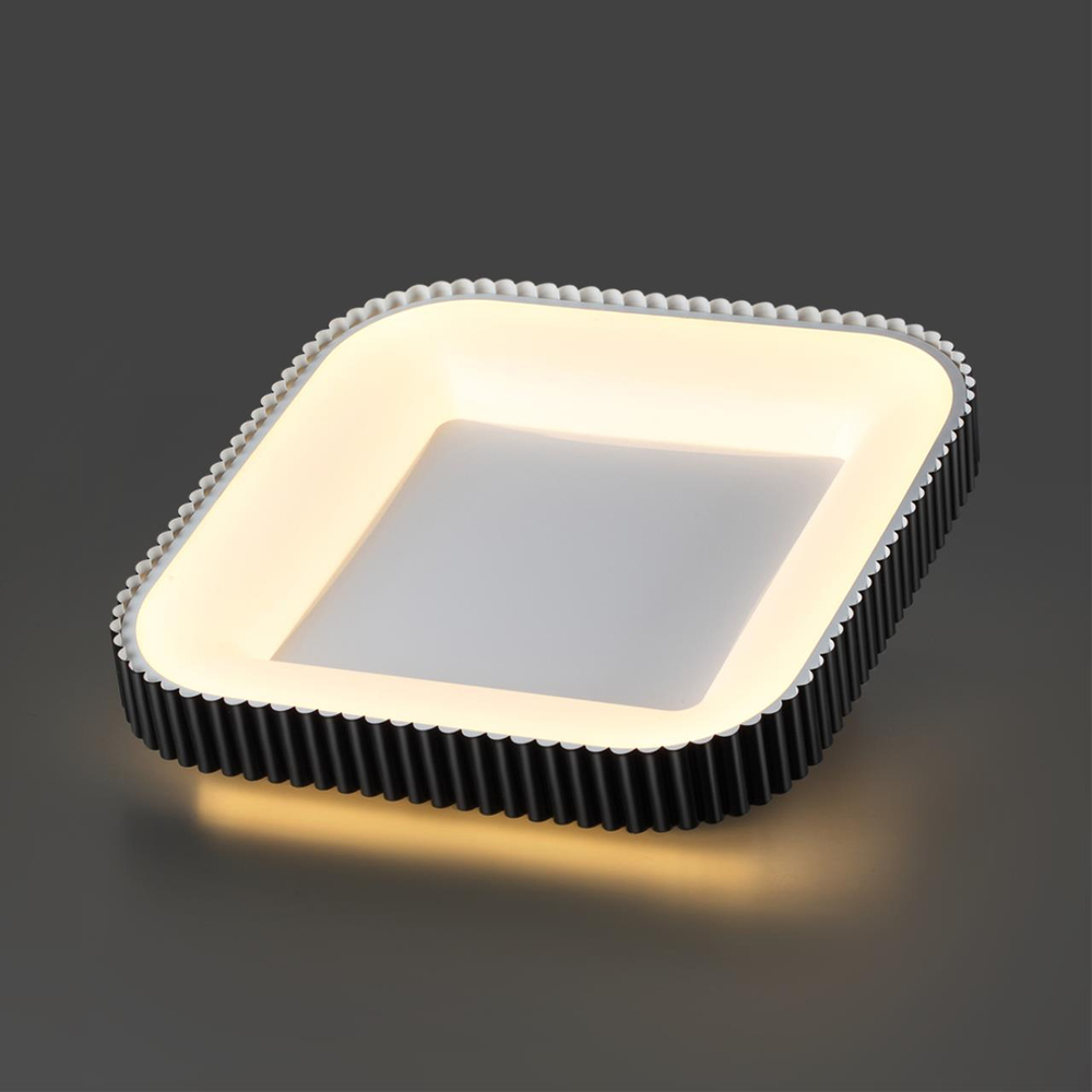 7768/56L AVRA LED SN 578 Светильник металл/белый/черный LED (56Вт+14Вт) 3000-6000K 500х500 IP43 пульт ДУ+подсветка SHARMEL