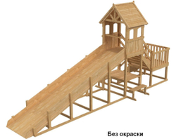 Зимняя деревянная заливная горка Теремок 2 (скат 5.69 м)