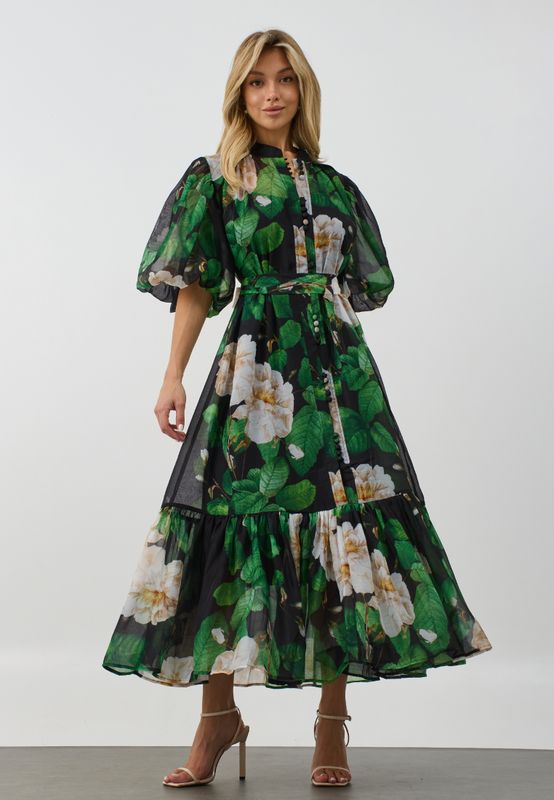 Платье из органзы с белыми цветами