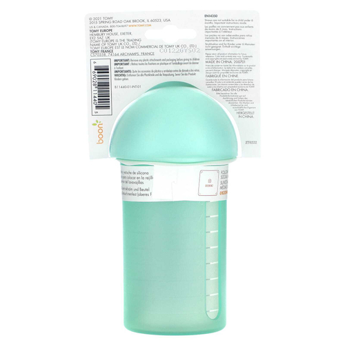 Boon, Swig, силиконовая чашка с трубочкой, для детей от 6 месяцев, вкус мяты, 270 мл (9 унций)