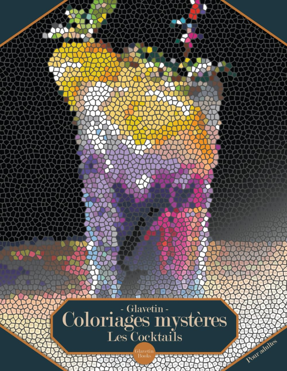 Hachette раскраска по номерам Главетин-загадочные раскраски-коктейли: книжка-раскраска по номерам для взрослых в мозаичном стиле