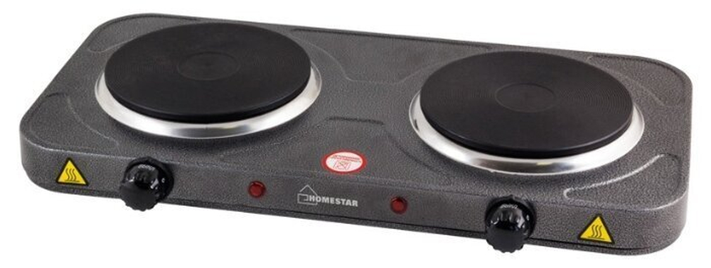 Плитка электрическая дисковая HomeStar HS-1104 2*1000Вт чугун, 2-конфорочная