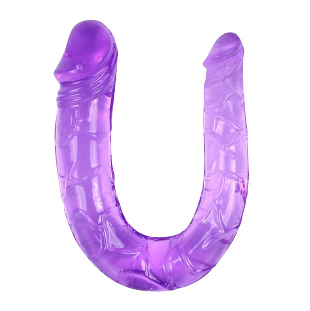 Двухсторонний фиолетовый фаллоимитатор 29,8см Bior Toys Twin Head Double Dong EE-10013-5