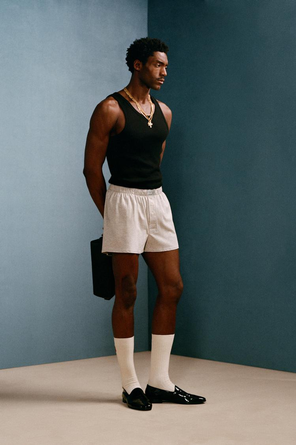 ZARA X WILLY CHAVARRIA ХЛОПКОВЫЕ БОКСЕРЫ, СЕРЫЙ