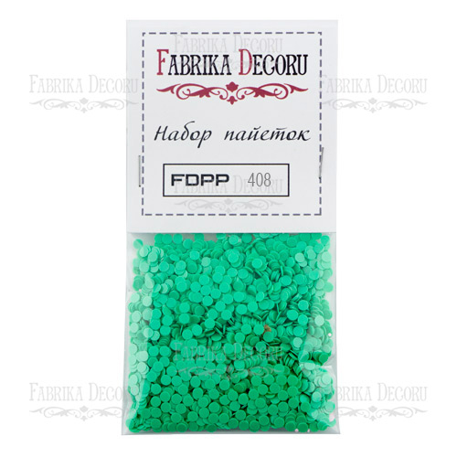 Набор пайеток №408, 4 мм, мятный цвет, Fabrika Decoru