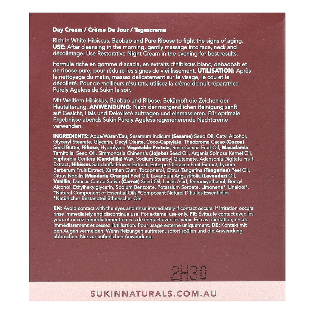 Sukin, Purely Ageless, омолаживающий дневной крем, 120 мл (4,06 жидк. унции)