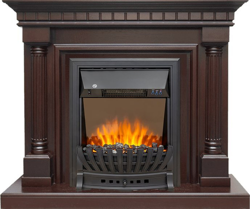 Каминокомплект Dallas - Темный дуб с очагом Aspen Black