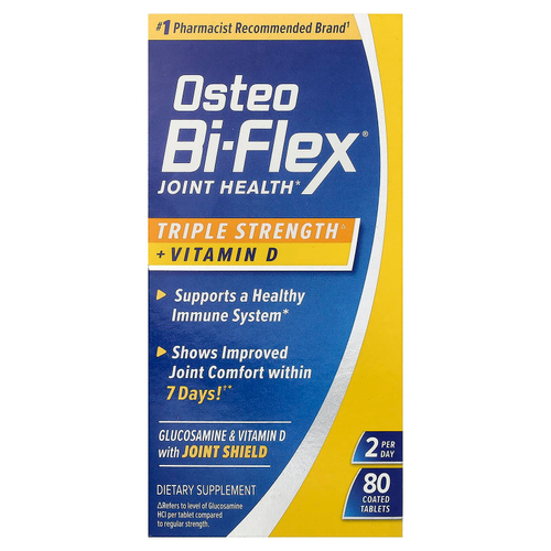Osteo Bi-Flex, добавка для здоровья суставов, тройной концентрации, с витамином D, 80 таблеток, покрытых оболочкой