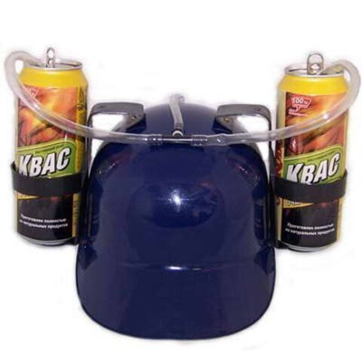 Каска с подставкой под банки, цвет синий