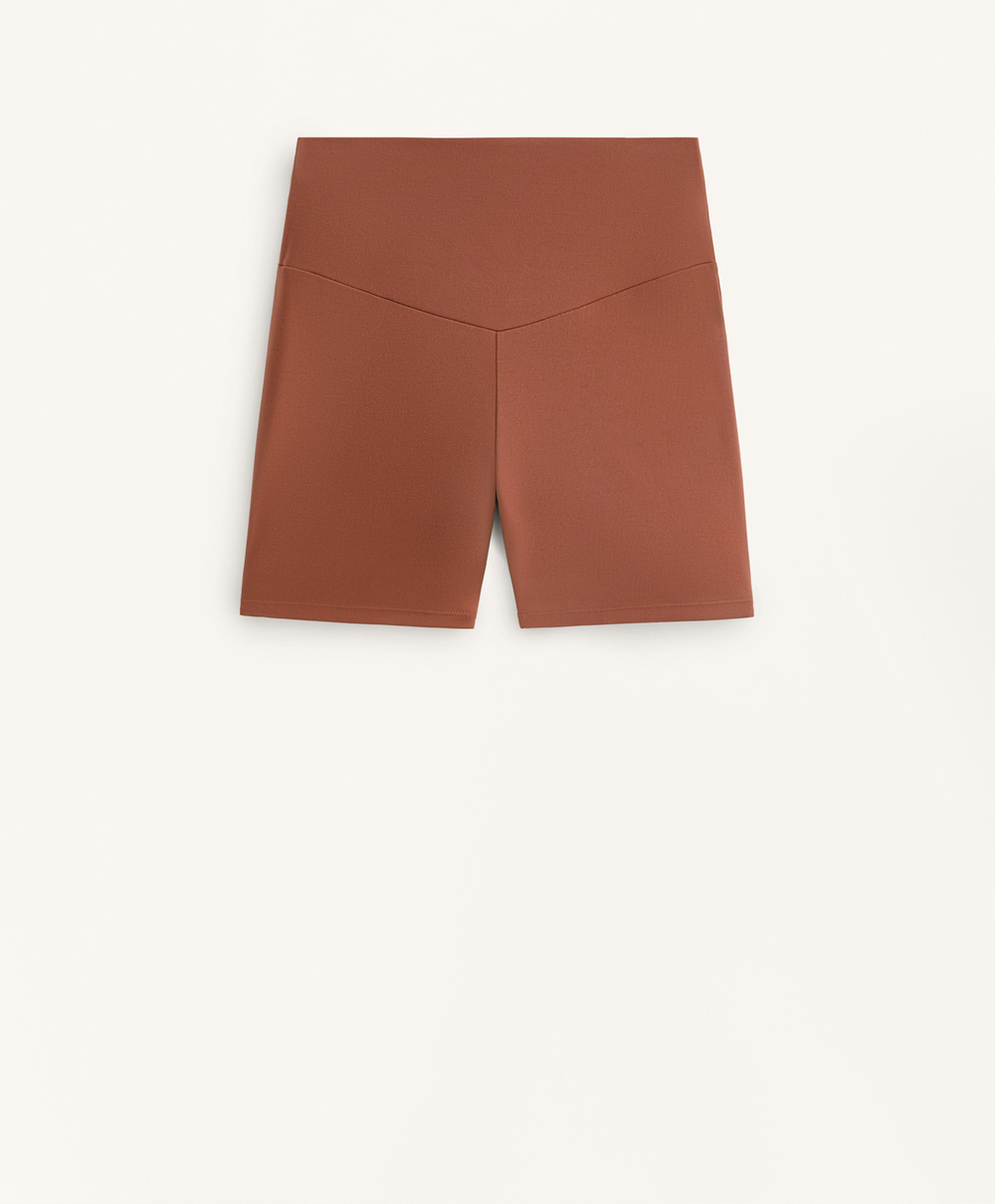 OYSHO Облегающие шорты Comfortlux с высокой посадкой длиной 10 см, терракотовый