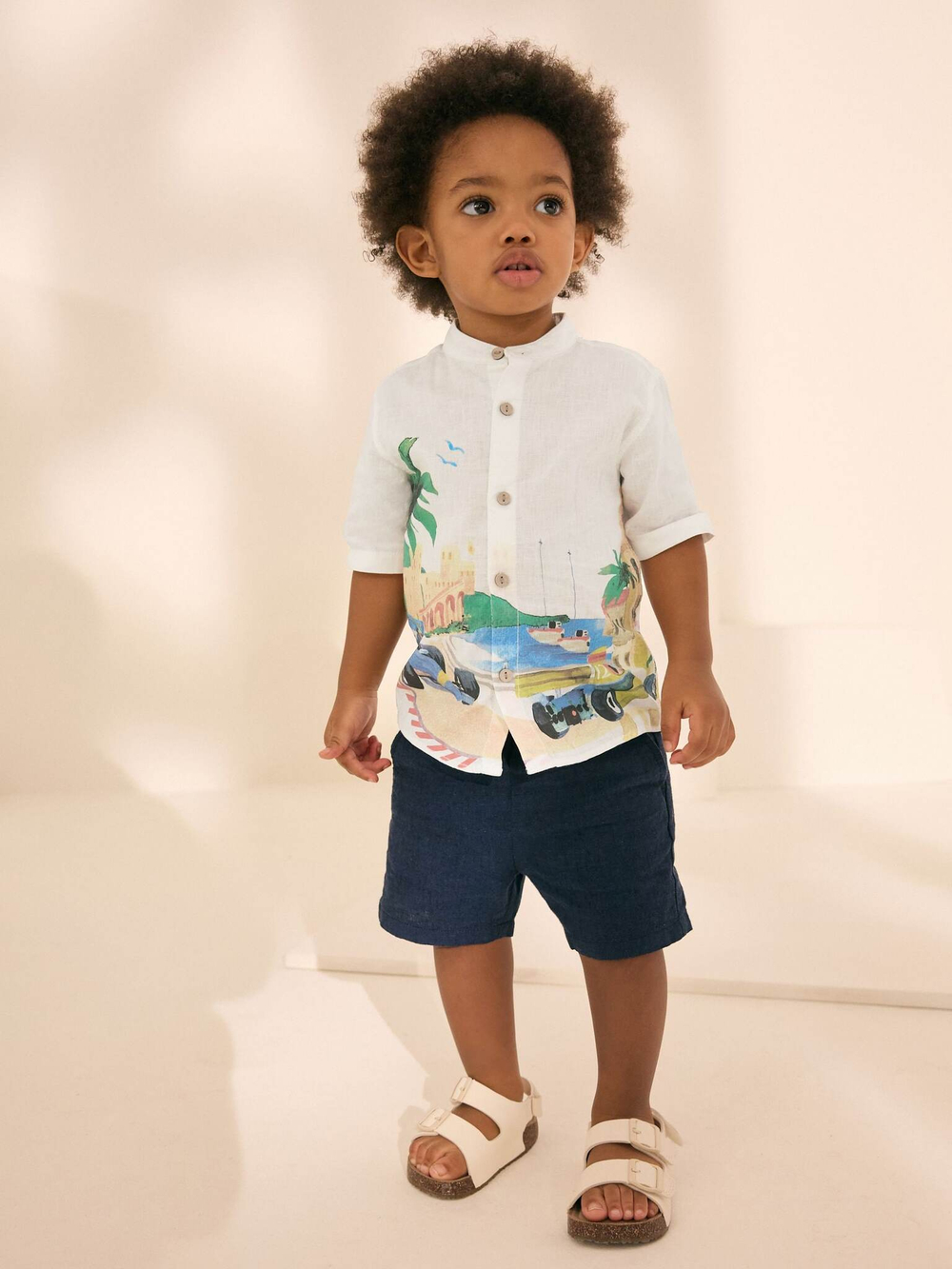 Рубашка с коротким рукавом для мальчика Next E32-588, Белый