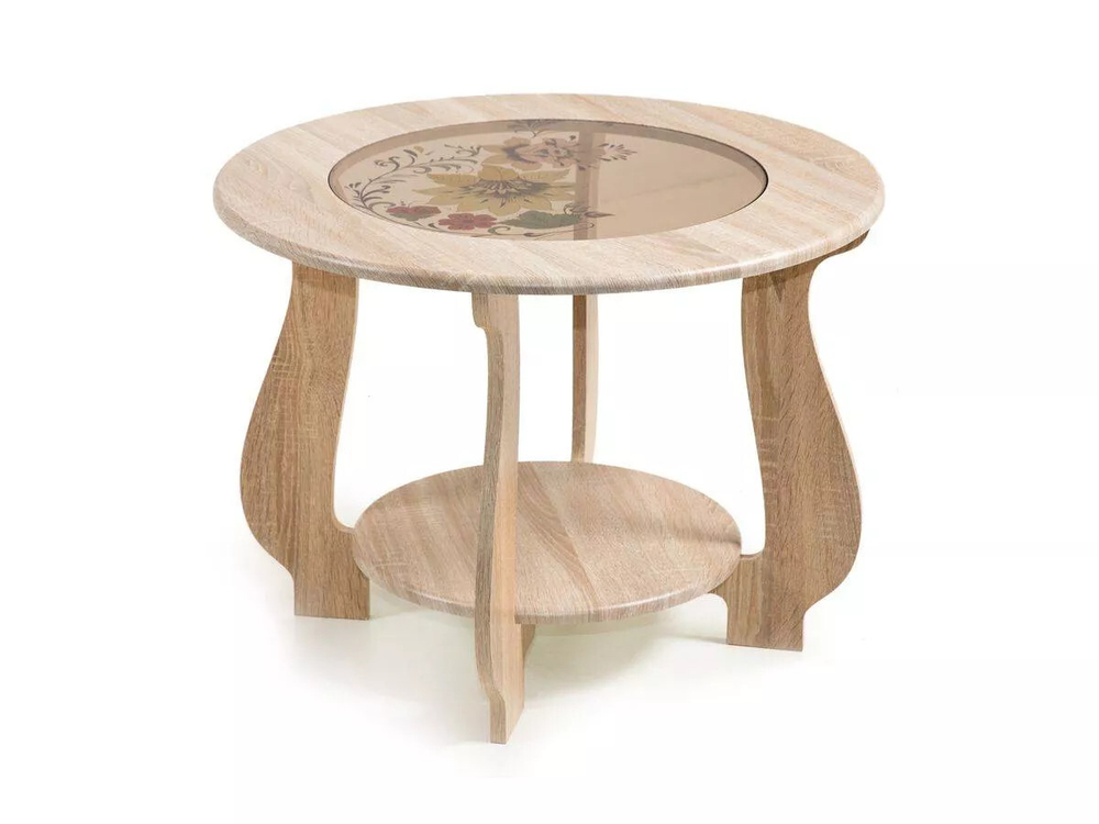 Стол журнальный СЖ-24 с рисунком Р-1/дуб сонома