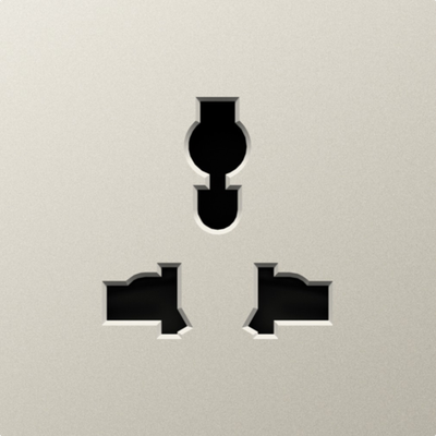 Накладка для розетки мультистандарт, со шторками 16A 250 В~, матовый кашемир, серия A07